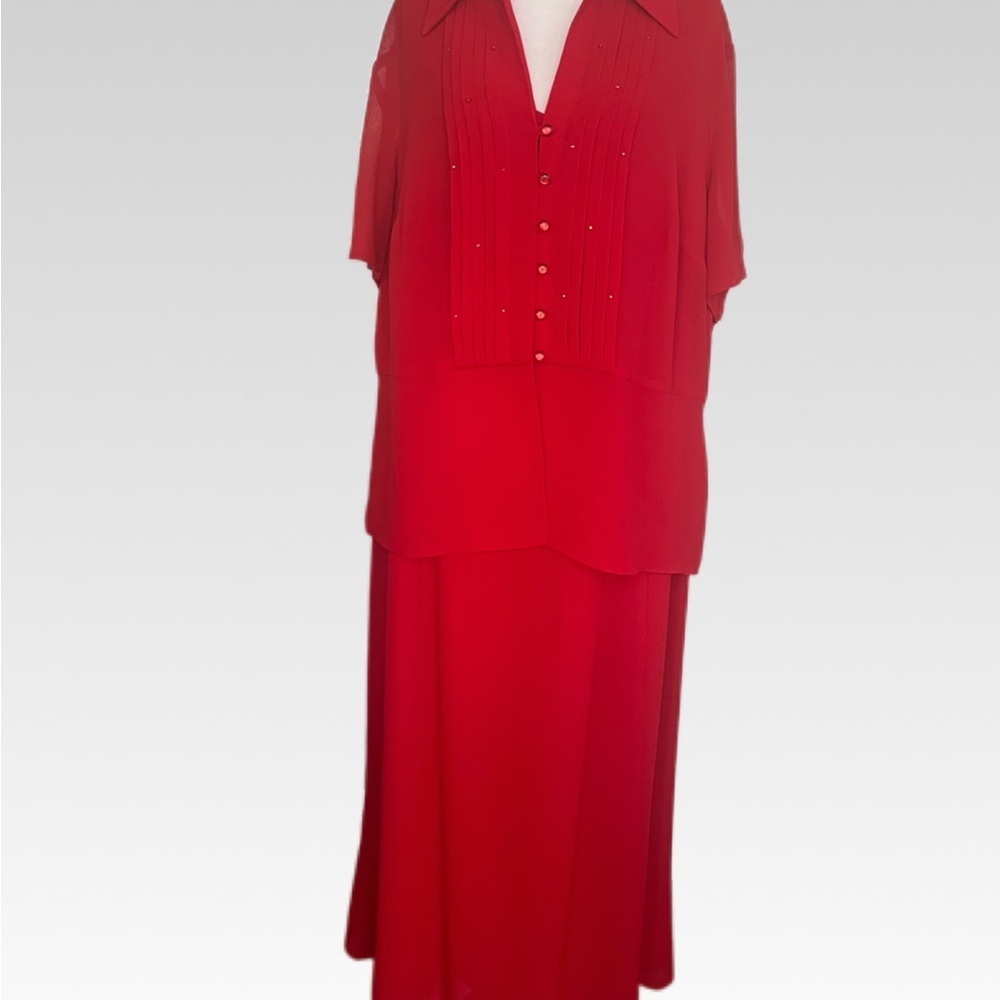 Danny & Nicole Vibrant Red Maxi Dress size 20W